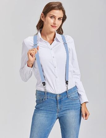 Підтяжки Ausukler Extra Strong 2,5 см з карабін-гачками світло-блакитний