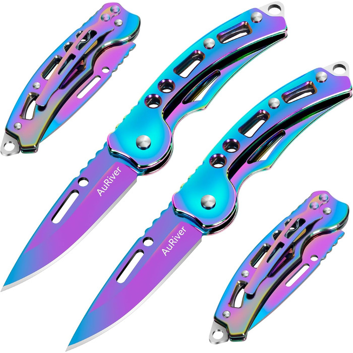Маленький складаний ніж AuRiver 4 шт. и, кишеньковий ніж зі складним ножем, кишеньковий ніж, міні EDC дворучний ніж для відпочинку