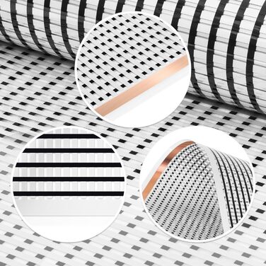 М Mi-Heat Карбонова нагрівальна плівка 12V AC/DC шириною 40 см 130 Вт/м - Підігрів підлоги для караванів, контроль температури акумуляторів, обігрів тераріумів, інкубаторів, теплиць 2,5 метра, 2,5