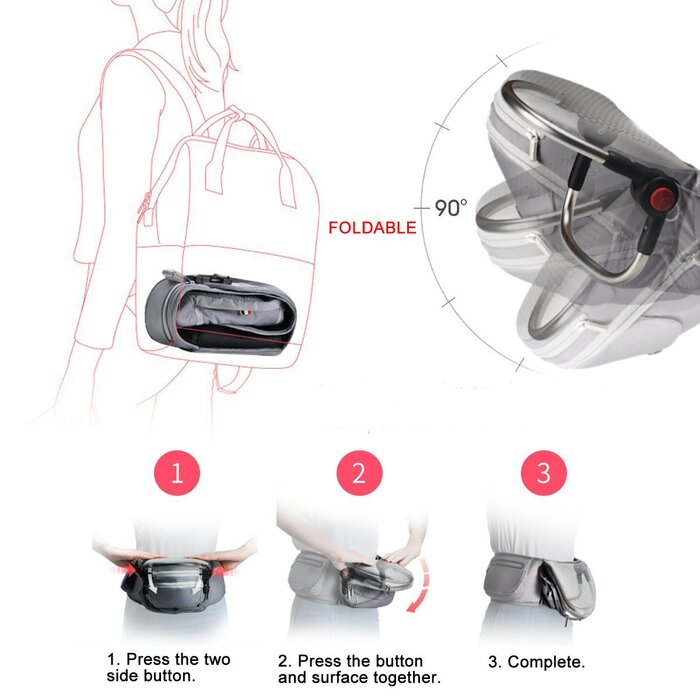 Чорний), 6 in 1 Clasical Baby Carrier Backpack 0-36 Months with 3PCS Baby Drool Bib, Convertible Baby Carrier (