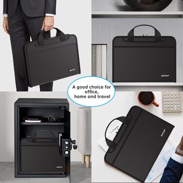 Папка для документів формату А4, вогнетривка розширювана папка для файлів, папка для файлів з кількома відділеннями, 13 відділень, вогнетривка сумка для документів з ручкою та етикетками, портативна, безпечне зберігання файлів/рахунків/квитанцій формату А