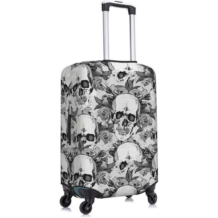 Чохол для валізи BAFAFA з принтом черепа та скелета, захист від подряпин та пилу, еластичний, чорний, розмір 95