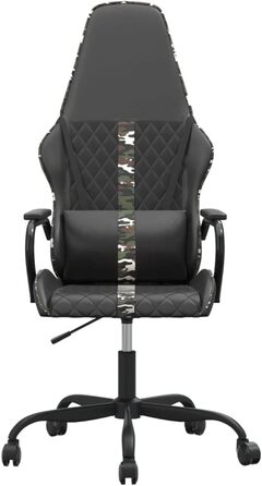 Геймерське крісло, чорне та камуфляжна штучна шкіра, регульоване по висоті, обертове з колесами для комфорту та довговічності, 36 x 46 см (Ш x Г), різнокольорове