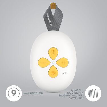 Електричний молоковідсмоктувач Medela Solo Помітно тихіше Перезаряджається через USB З щитком для грудей PersonalFit Flex і технол