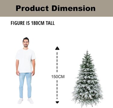 Штучна ялинка снігом вкрита 150 см SHATCHI