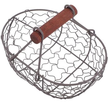 Дротяний кошик для яєць Gatuida для колекціонування Ретро металевий кошик для врожаю, дротяний кошик для зберігання, кухонний органайзер для яєць, фруктів, хліба для дому та вечірки