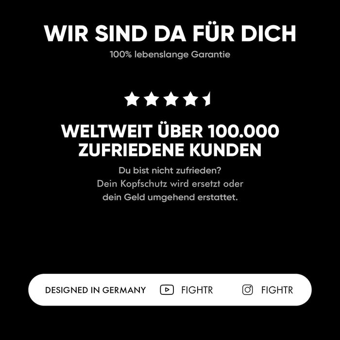 Захист голови FIGHTR з оптимальною посадкою для максимального захисту Боксерський шолом для спарингу Регульований розмір для боксу, ММА, муай-тай, кікбоксингу та бойових мистецтв L-XL, повністю чорний