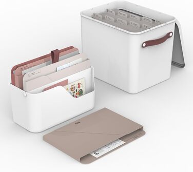 Лоток для документів Rotho MyPaper, органайзер для столу, тримач для документів, лоток для листів, поштова скринька, лоток для паперу, білий/червоний