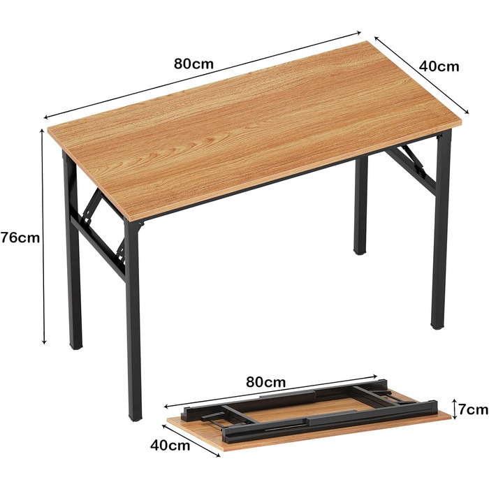 Складаний стіл SogesPower, комп&39ютерний стіл, портативні міцні столи для домашнього офісу, кемпінгу, робочої станції, навчального столу, конференц-стіл для домашнього офісу, LP-AC5 малий дуб чорний