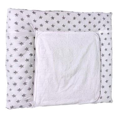 Пеленальний килимок Big Stars сірий - Знімний махровий чохол на липучці - Водовідштовхувальне покриття зі 100 бавовни - Можна прат