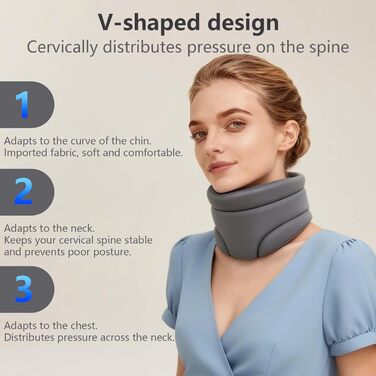 Підтримка шиї від болю в шиї, підтримка шиї проти хропіння, шийний бандаж для сну та щоденного використання, м&39який регульований пінопластовий шийний бандаж, зняття тиску на хребті, для чоловіків та жінок