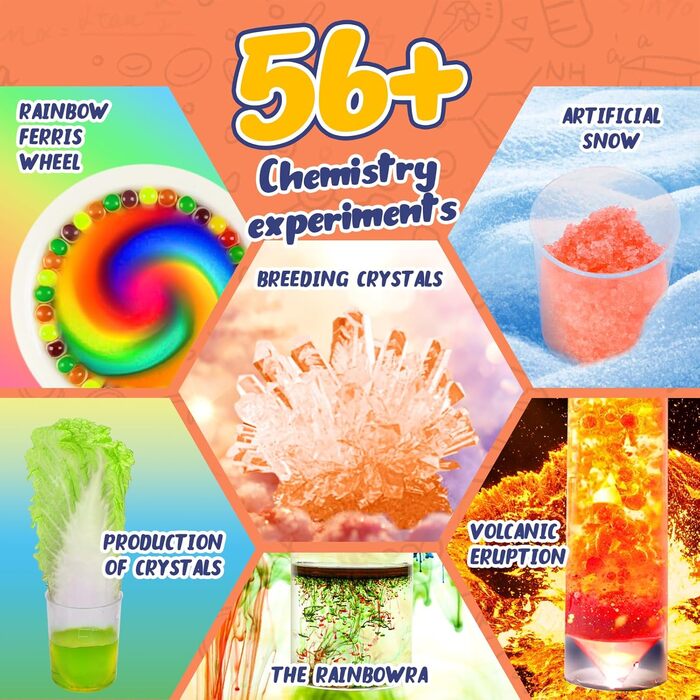 Набір для експериментів MYJ668-H WixbFyn, 56 дослідів для дітей