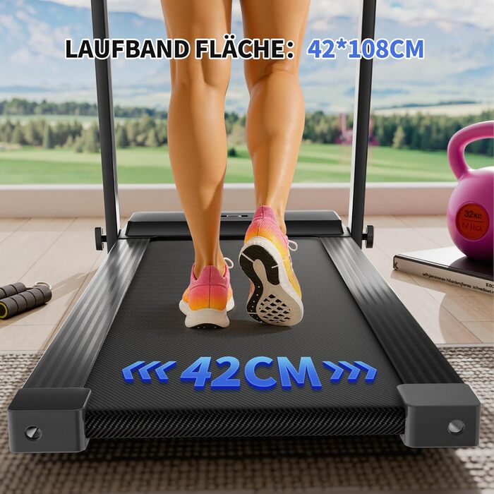 Домашня бігова доріжка - Складані бігові доріжки до 12 км/год Електричні бігові доріжки зі світлодіодним дисплеєм Килимок для ходьби Тихий біговий килимок для домашнього офісу 120 кг макс. з 3 режимами LUYATA