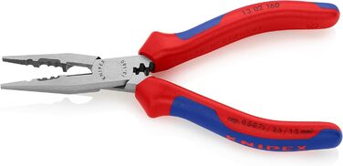 Плоскогубці Knipex чорні атраментовані, з багатокомпонентними ручками 160 мм (SB card/blister) 13 02 160 SB