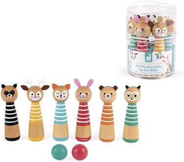 Моя перша весела садова гра Skittles, дитяча гра на свіжому повітрі, 6 Skittles та 2 дерев&39яні м&39ячі, вік 3, J03200