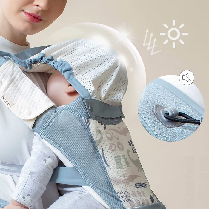 Новий сезонний сірий), 0-36 Months, 3D Air Mesh Baby Carrier Backpack for Newborns to Toddlers, Safety Standard Approved, Ergonomi