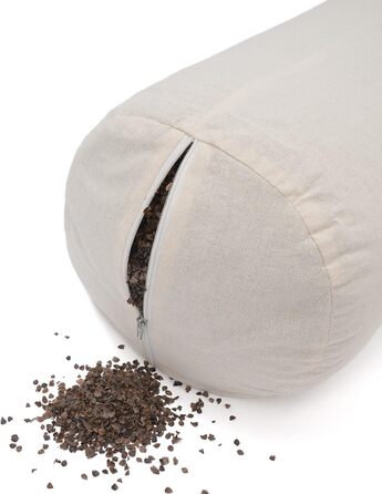 Йогабокс Йогаболстер, регіонального виробництва, для Інь-йоги, Ø22 см, йога-рол з гречаною лушпинням, чохол, що прається, зі 100 бавовни, йога-рол для відновлювальної йоги, пісок