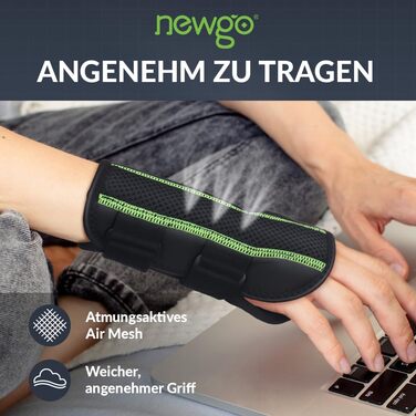 Бандаж на зап'ястя NEWGO Carpal Tunnel з 2 фіксаціями, бандажі на зап'ястя регульований денний нічний бандаж на зап'ястя для чоловіків жінок, артрит, тендиніт, розтягнення зв'язок, спортивний захист праворуч