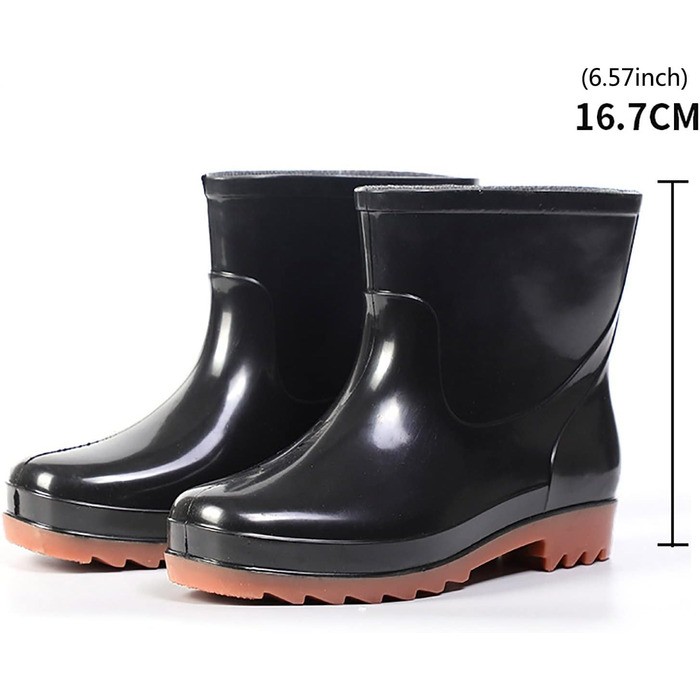 Чоловічі чорні водонепроникні гумові чоботи для саду, чоловіче дощове взуття, гумові черевики, чоловіче взуття 13 (коричневий, 40)
