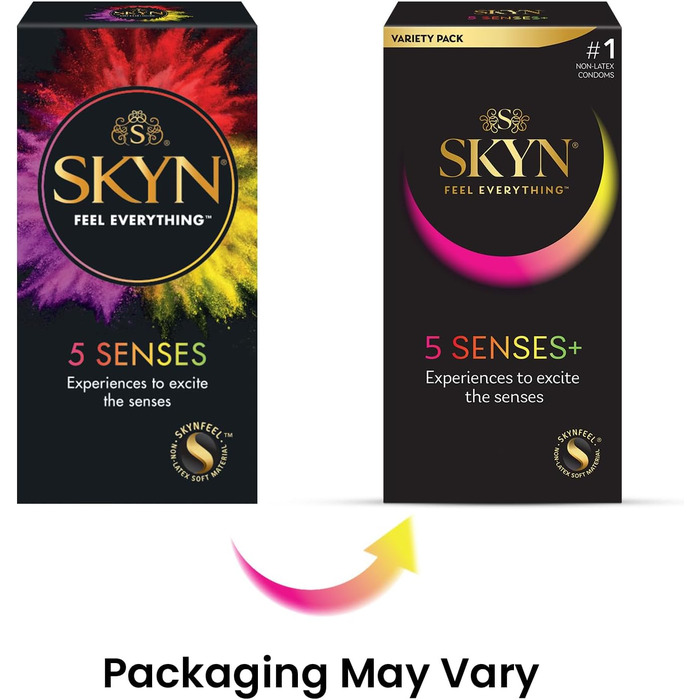 Презервативи SKYN 5 Senses, латекс-фрі, ароматизовані, 50 шт