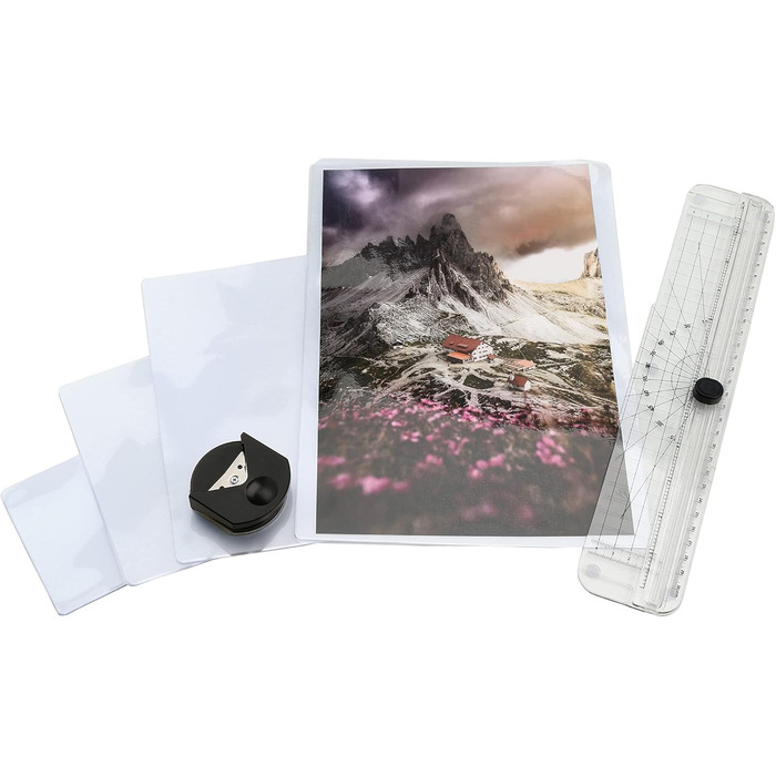 Ламінатор Genie LA 200 з пакетами для ламінування (підходить до DIN A4, для гарячого ламінування 80-125 мкм) чорний, 330 x 106 x 60 мм, одинарний