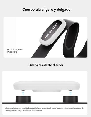 Пульсометр iGPSPORT HR50, Bluetooth та ANT з нагрудним ременем для бігу, їзди на велосипеді, тренажерного залу, сумісний з Garmin Polar Wahoo - чорний