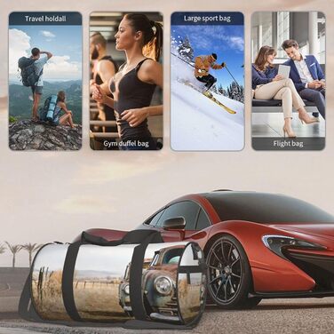 Спортивна сумка-мішок для подорожей з принтом Антик Авто, чорна, універсальний розмір, дорожня сумка