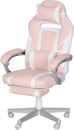 Геймерське крісло Tidyard з підставкою для ніг, регульована висота 48-55,5 см, поворотне, подушки для шиї та попереку, спинка до 150, для домашнього офісу, ігрової кімнати