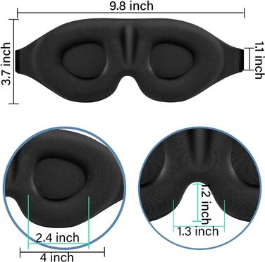 Маска для сну BASTIEK для чоловіків і жінок, 3D контурна чашка, блокує світло, нічна маска для сну увігнутої форми, зручна маска д