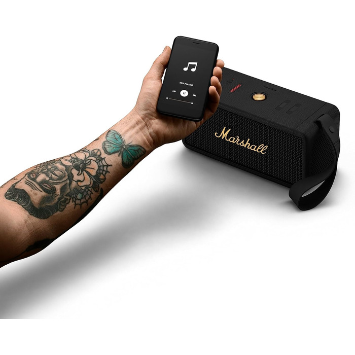 Бездротова портативна Bluetooth-колонка Marshall Middleton, понад 20 годин автономної роботи, водонепроникність IP67 - чорний і ла