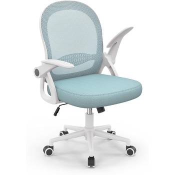 Офісне крісло naspaluro, ергономічне робоче крісло з дихаючою сітчастою оббивкою, відкидні підлокітники, регульована висота, комп&39ютерне крісло, легке крісло, поворотне крісло на 360, синє, без підголівника