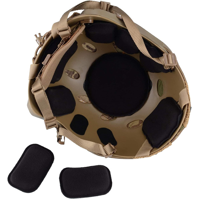 Тактичний шолом для пейнтболу з пневматичною зброєю та швидким захватом з чохлом, боковими рейками та кріпленням для ПНВ, використовується для спорту на свіжому повітрі, полювання та стрільби, захисне спорядження TAN 22&39-26&39