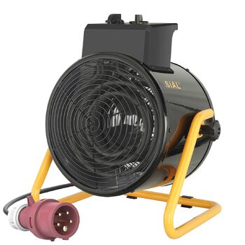 Промисловий вентилятор-обігрівач SIAL 9000 Вт, 400 В - Електричний обігрівач - Радіаційний обігрівач, Будівельний обігрівач - Вентиляторний обігрівач для гаражів, майстерень, будівельних майданчиків - D9 - Чорний 9 кВт Чорний