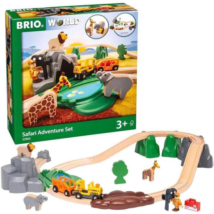 Великий ігровий набір залізниці BRIO World Safari іграшка для дітей від 3 років