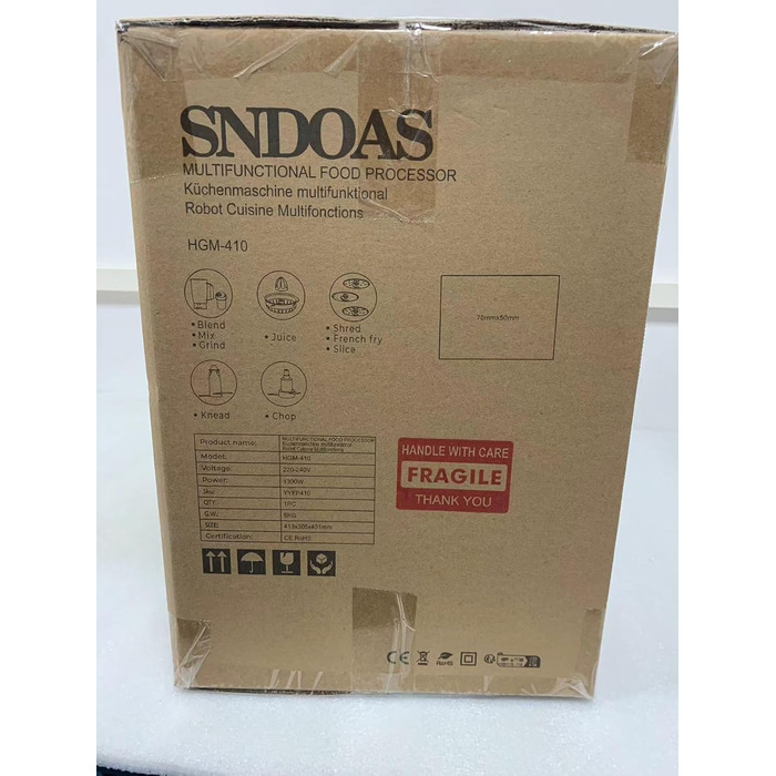 Кухонний комбайн SNDOAS, багатофункціональний кухонний комбайн 1300 Вт, чаша для замішування тіста 3,5 л, подрібнювач кухонного комбайна, блендер 1,5 л, подрібнювач, соковижималка для цитрусових, в т.ч. 11 аксесуарів