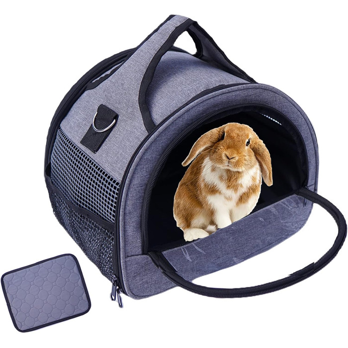 Переноска Meow&Woof для котів, кроликів, переноска для дрібних тварин, морських свинок, складні сумки для переноски домашніх тварин, переноска для кошенят, цуценят (xs, сіра)