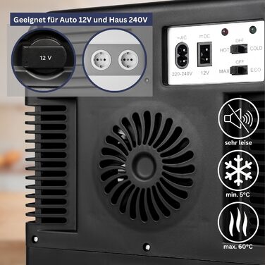 Міні-холодильник Sommertal KS15, для охолодження та нагрівання, об'єм 15 л, змінний струм для домашньої розетки та постійний струм