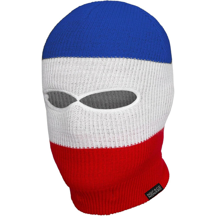 Шапка/Балконний Troublemaker 2 в 1 Синій Білий Червоний Смугастий Маска Шапка Балаклава Ультрас Лижні Хулігани