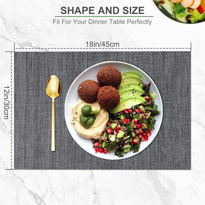 Серветки миються Набір з 6 вінілових серветок для обіднього столу Миються кухонні серветки Міцні серветки для інтер'єру на відкрит