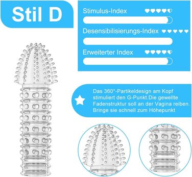 Набір з 4 силіконових насадок на пеніс QUEEN'S STORY