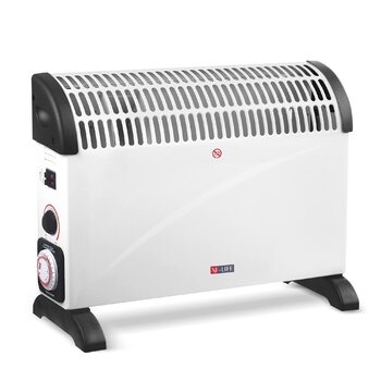 Конвектор X4-LIFE 2000 Вт з 24-годинним таймером, електричний обігрівач, економить витрати на електроенергію, захист від перегріву з індикатором, 3 режими нагріву від 750 Вт, обігріває площу до 25 м, портативний обігрівач з ручками для перенесення