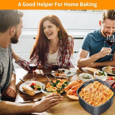 Форма для аерофритюрниці, термостійкі аксесуари для фритюрниці, багаторазова форма для торта, кошик для випічки хліба, форма для випічки праски з легким очищенням, аксесуари для фритюрниці для HD9925, HD9860, HD9905 01 (22 см)