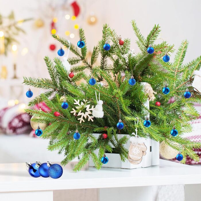 Набір блакитних ялинкових кульок 24 шт GESDYO