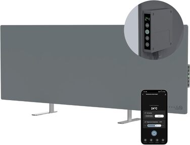 Інфрачервоний обігрівач AENO LED Smart Panel з терморегулятором, WiFi - 700 Вт інфрачервоний енергозберігаючий, настінний або окре