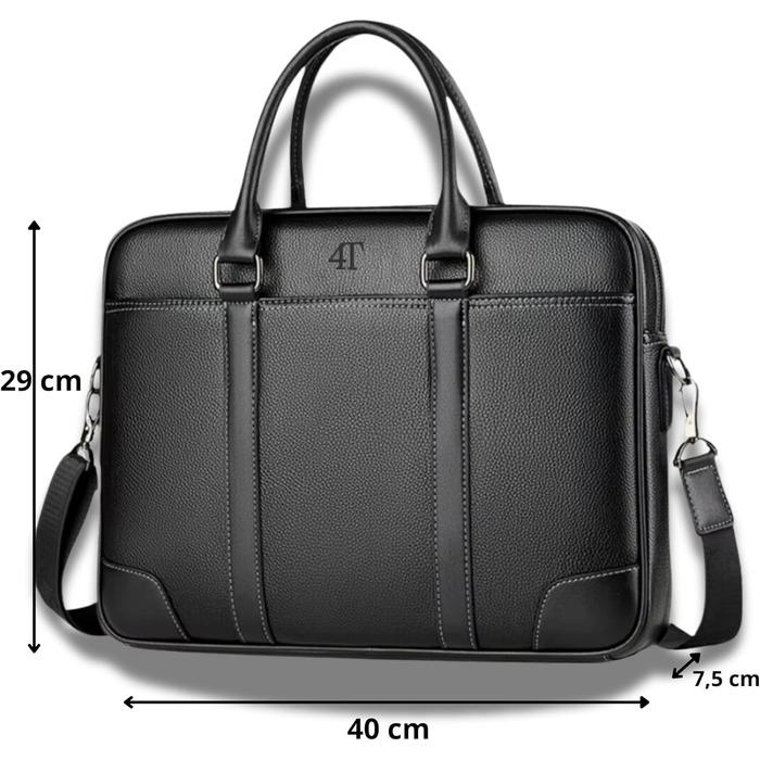 Преміальна сумка для ноутбука з екошкіри, унісекс через плече, портфель в елегантному дизайні, для ноутбуків 14/15,6/16 дюймів, ро