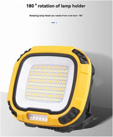 Портативний світлодіодний ліхтар-прожектор, потужне світло, ліхтарик для кемпінгу на свіжому повітрі, риболовлі, надзвичайних ситуацій, акумуляторний робочий ліхтарик з гачком