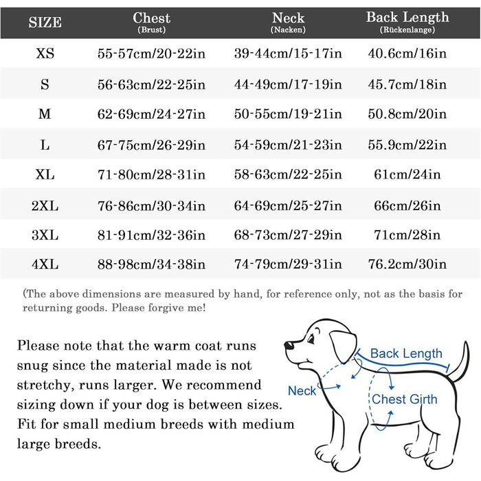 Куртка для собак MOREZI, вітрозахисна та водонепроникна, зі світловідбиваючими смужками та регульованим шнурком, вовняна підкладка, тепла та зручна - рожева - XS (довжина по спинці 46,8 см)