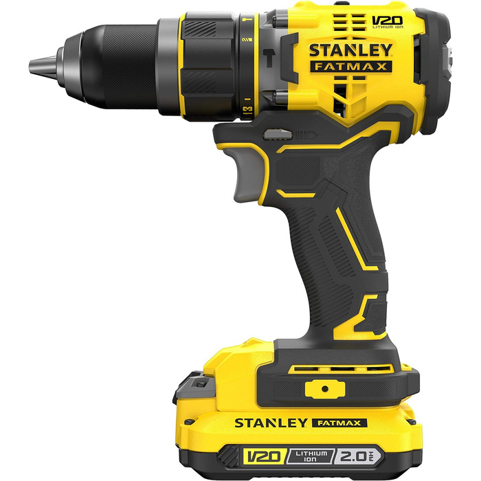 Двошвидкісний акумуляторний ударний дриль-шуруповерт Stanley FatMax 18 В SFMCD721D2K (2,0 Ач, макс. крутний момент 80 Нм, безщітко