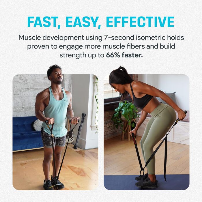 Ізометричний тренажер Bullworker ISO-FLO підвісні ремені та стрічки опору для калістеніки, пілатесу та силових тренувань, портативне домашнє фітнес-обладнання для тренування спини та корпусу