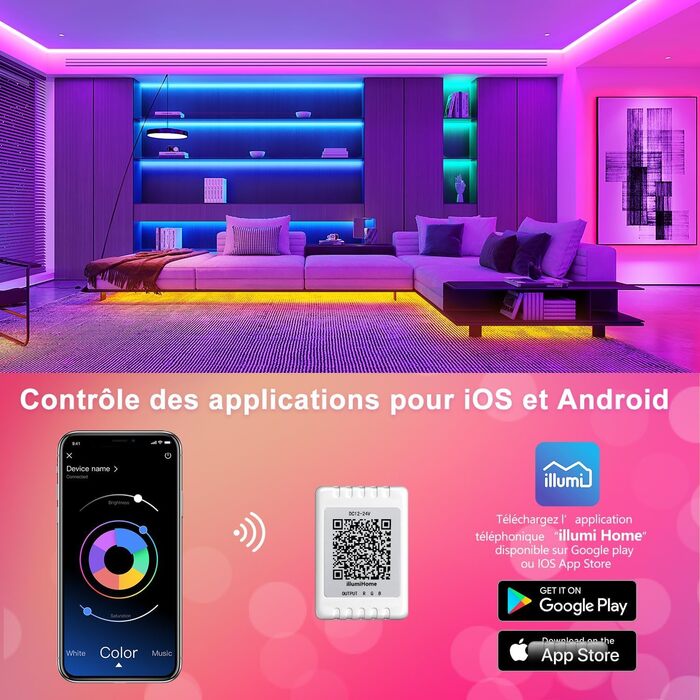 Світлодіодна стрічка 20 м, світлодіодна стрічка Bluetooth 20 м RGB світлодіодні казкові вогні з пультом дистанційного керування та